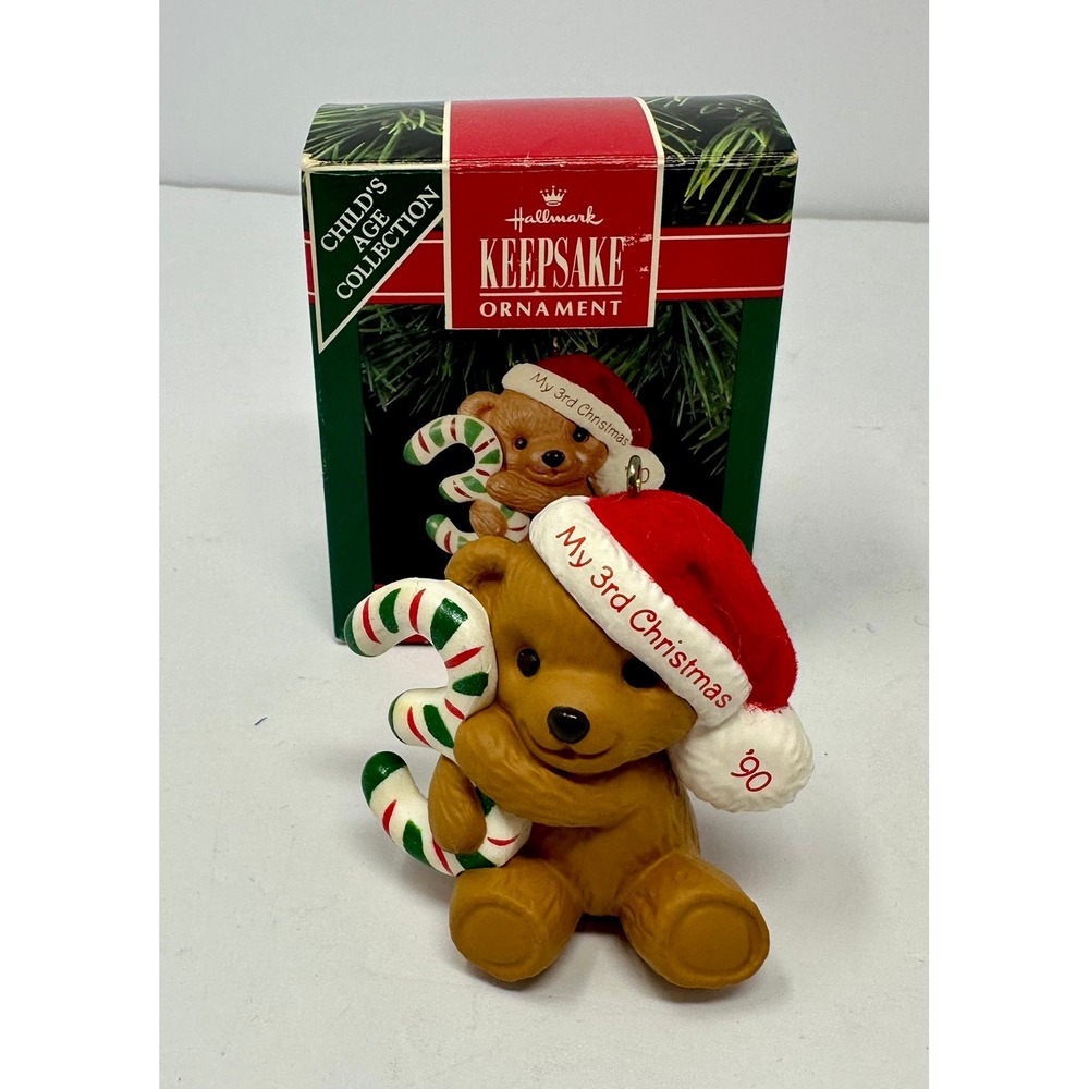 Hallmark‎ Keepsake My Third Christmas Ornament 1990 Child's Age Collection B2
